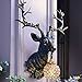 interoknack Vintage Lucky Deer Wall Lamp, Retro Blue Resin Stag Head Wall Sconce Item image 4