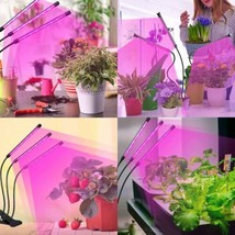 3 Head 60LED Grow Lights Growing Veg Flower For Indoor Clip Plant Lamp + Adapter - £15.14 GBP