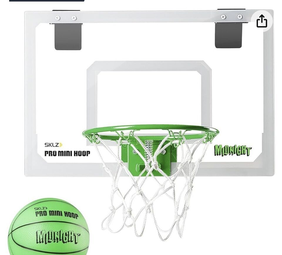 Over door SKLZ Pro mini basketball hoop-glow in the dark - $18.70