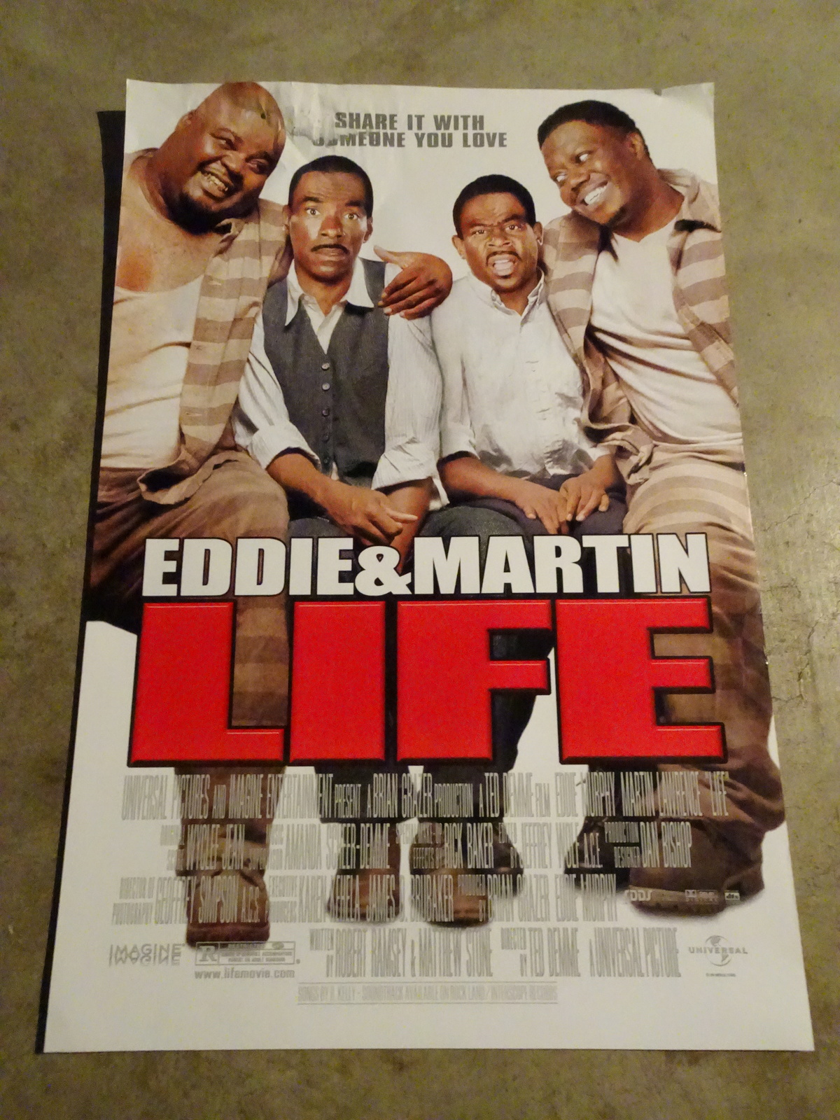 LIFE - MOVIE POSTER WITH EDDIE MURPHY AND MARTIN LAWRENCE - $4.00