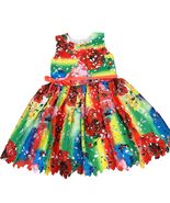 Halabaloo Girls Rainbow Floral Laser-Cut Dress 6X Polyester Cotton Blend... - $72.00