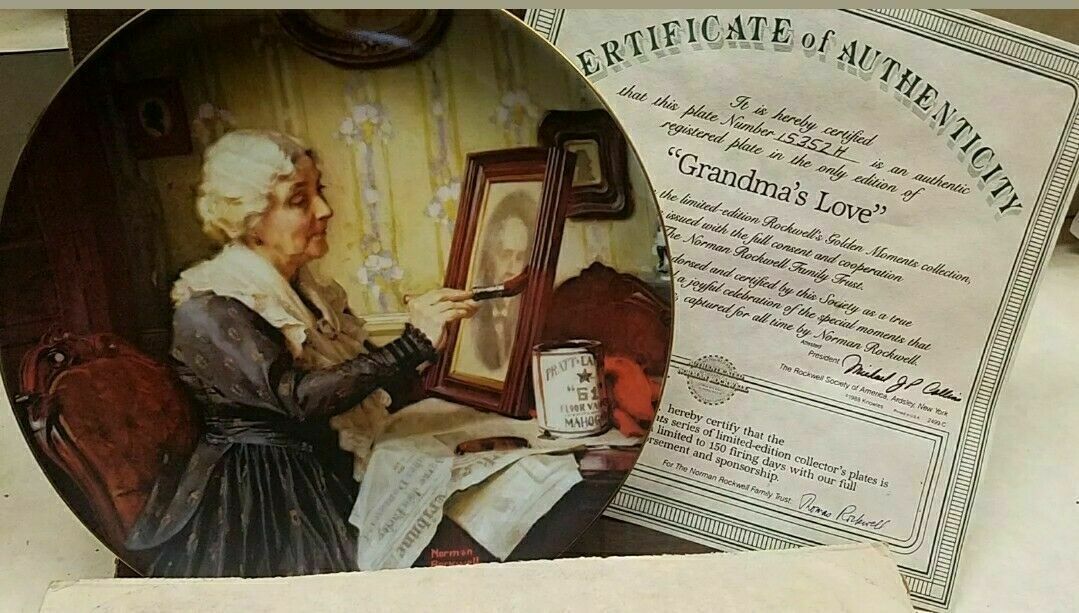 Primary image for KNOWLES CHINA PLATE NORMAN ROCKWELL 1988 "GRANDMA'S LOVE" NIB FREE SHIPPING!