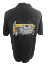 Pacific Beach Men vintage camp shirt s/s pit to pit 24 M Hummer SUV embroidered - £50.67 GBP