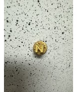 Gold tone miniature letter &quot;N&quot; vintage Logo pin - $11.88