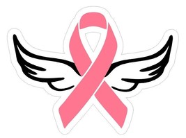Breast Cancer Ribbon with Wings Sticker / Decal R7136 - £1.14 GBP+