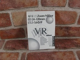 Nikon AF-S VR Zoom-Nikkor ED 24-120mm f/3.5-5.6 G IF Camera Lens Instruc... - $9.49