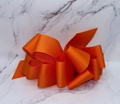 Oversized Grosgrain Orange Big Hair Bow Ribbon Clip Ponytail Clip 6” - £7.68 GBP