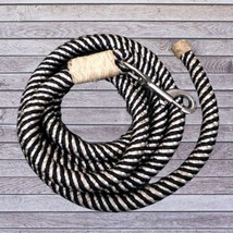 Action Company Braided Trainer's Lead Rope with Rawhide Accents Navy and... image 2