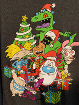 NWOT - Nickelodeon Holiday Cartoon Character Montage Gray Size S Short Sleeve Te - £9.61 GBP