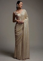 Gold Sequins Saree || Manish Malhotra inspired heavy sequin saree || Partywear C - £46.47 GBP