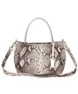 AURA Italian Made Python Embossed Genuine Leather Small Tote Handbag - $351.20