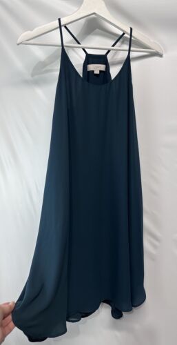 Primary image for Loft Elegant Trapeze Dress Green Chiffon Racer Back Lined Special Occasion XS