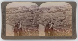c1900&#39;s Real Photo Stereoview Underwood Tombs of the Prophets Jerusalem - £7.46 GBP