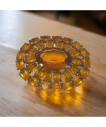 vintage juliana Open Back brooch Glass Citirian - $55.31 CAD