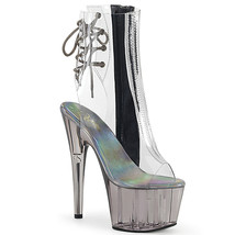 PLEASER ADORE-1018CT Women&#39;s 7&quot; Heel Tinted Platform Open Toe Ankle Zip ... - $59.95