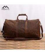 LE Brown Extra Large Leather Weekend Bag - $3,467.78 MXN