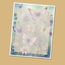 Butterflies #09 - Lined Stationery Paper (25 Sheets)  8.5 x 11 Premium Paper - £9.38 GBP