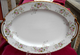 Noritake Petite Fleur Petitefleur Oval Turkey Serving Platter 4021 Pink Flowers - £48.97 GBP