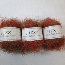 New Fizz Crystal Palace Yarn eyelash 3 skeins #9527 Turning Leaves red green - £6.39 GBP