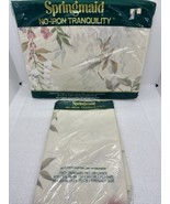 Springmaid Twin Flat Sheet No Iron Tranquility Bonaire Floral &amp; 2 Pillow... - £16.01 GBP