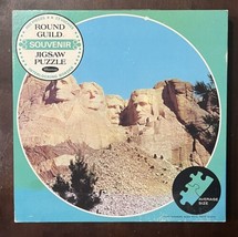 RARE Vintage Whitman Round Guild Puzzle Mount Rushmore 650 Pc Jigsaw Complete - £17.36 GBP