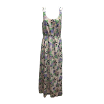 Forever 21 Womens Dress Multicolor Floral Slit Maxi Scoop Neck Sleeveless XS - £19.44 GBP