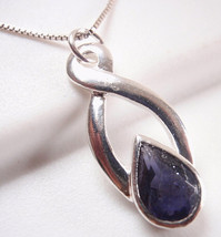 Iolite Infinity 925 Sterling Silver Necklace Corona Sun Jewelry - £16.53 GBP