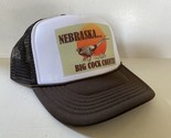 Vintage Nebraska Hat Big Cock Country Trucker Hat adjustable Brown Funny... - $17.59