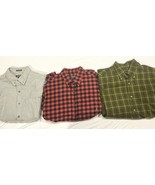Lot of 3 Eddie Bauer Long-Sleeve Button-Down Cotton/Flannel Shirts Size ... - $44.65