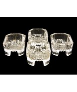 Lot of 4 Glass Open Salt Cellars, Footed, Angled Corners, Vintage, SLT-34 - $19.55