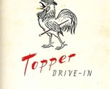 Topper Drive In Menu Topeka Kansas 1950&#39;s - £37.19 GBP