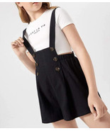 Girls 8-9 Years Double Breasted Shorts Romper sleeveless Black Preppy - £8.57 GBP
