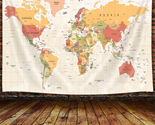 World Map Tapestry for Kids Student, World Map with Countries and Major ... - $21.57