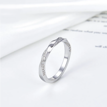 Genuine 925 Sterling Silver Braided Style Zircon Ring - FAST SHIPPING!!! - £30.55 GBP