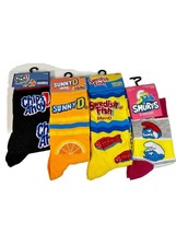 Lot Socks Chips Ahoy Sunny D Swedish Fish Candy Smurfs Cartoon Stocking ... - £9.10 GBP