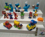 Sesame Street action figure lot Grover Ernie Die cast cars vintage Elmo ... - $24.74