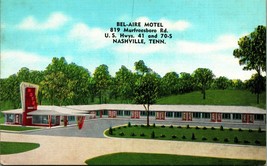 Bel-Aire Motel Highway 40 70-S Nashville Tennessee TN UNP Linen Postcard Q12 - £2.92 GBP