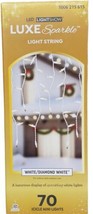 Gemmy LED Lightshow Luxe Sparkle 70 White Diamond White Icicle Mini Lights New - $29.69