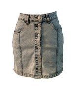 Almost Famous Womens Button Front Jean Skirt Junior Size 3 Front Pockets - £13.97 GBP