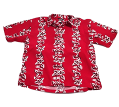 Tommy Hilfiger Men&#39;s Size XL Red Floral Short Sleeve Button Up Shirt Vin... - £15.41 GBP