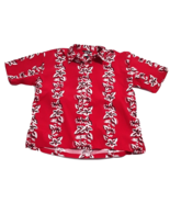 Tommy Hilfiger Men&#39;s Size XL Red Floral Short Sleeve Button Up Shirt Vin... - £15.48 GBP