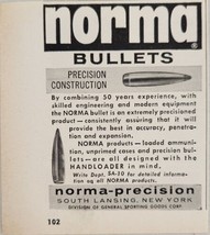 1958 Print Ad NORMA Precision Construction Bullets South Lansing,New York - £5.64 GBP