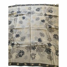 Vintage Women Gray Black Ivory flower Scarf 32”x32” - $9.00