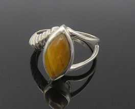 925 Sterling Silver - Marquise Cut Tiger&#39;s Eye Cocktail Ring Sz 7 - RG10662 - £21.96 GBP