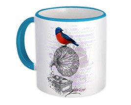 Bird Vinyl Player Vintage : Gift Mug Cute Decor Ecology Nature Aviary - £12.50 GBP