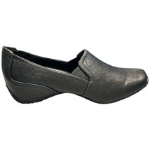 Easy Street Loafers Shoes Womens Size 9.5 Black Leather Square Toe Slip On - £21.34 GBP