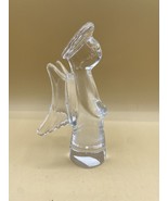 Art Glass Clear Angel 7” Tall Toscany Collection Japan Halo Wings Christmas - €15,38 EUR