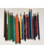Crayola colored pencil 25 used  pencil lot writing drawing craft art sup... - $19.75