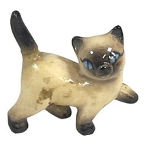 Siamese Cat Kitten Figural Figurine Mini Tiny Dollhouse Walking Vintage ... - $32.71