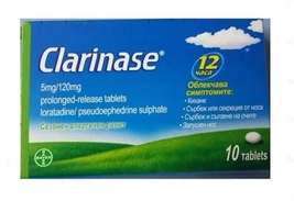 Clarinase allergic symptoms of stuffy nose, itchy eyes, fever 10 tablets Bayer - $24.99